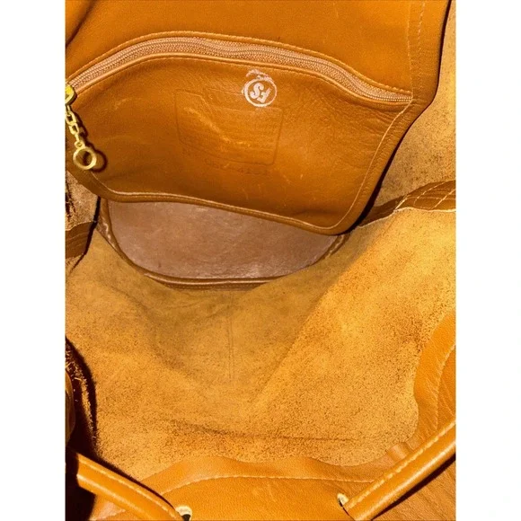Vintage Coach 4151 Cowhide Drawstring Bucket Bag Brown Soft Leather Crossbody - Picture 10 of 12